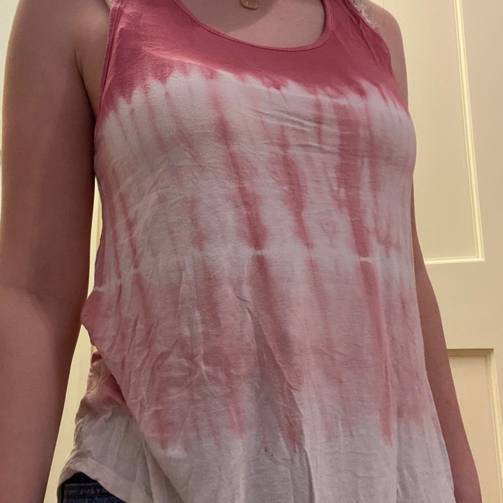 American eagle pink tie die shirt